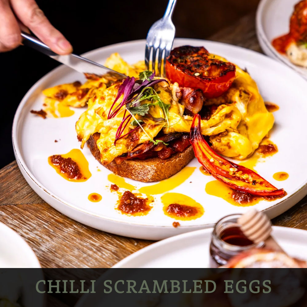 Chilli Scrambled Eggs at Café Portico, Sydney
