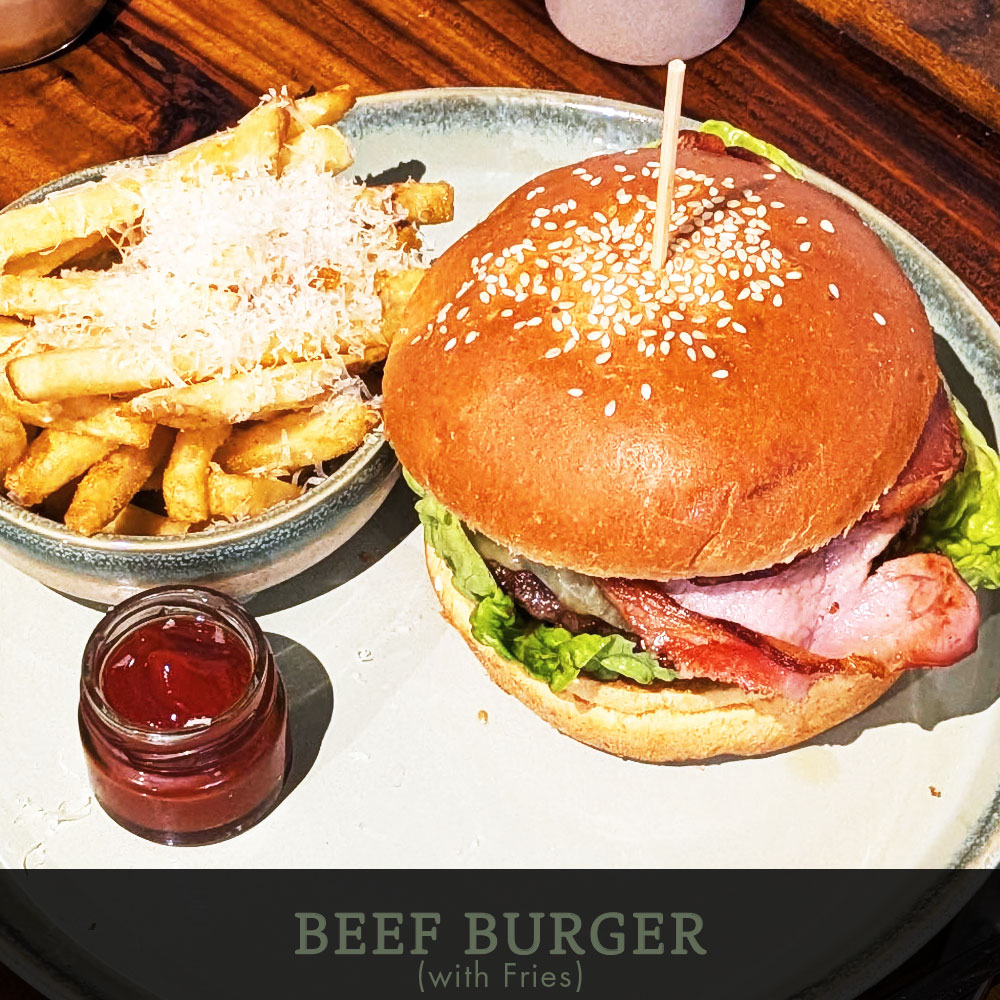 Beef Burger at Café Portico, Sydney