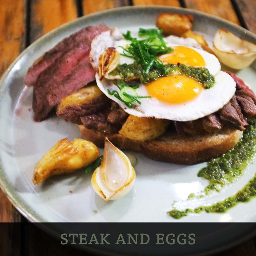 Steak and Eggs at Café Portico, Sydney