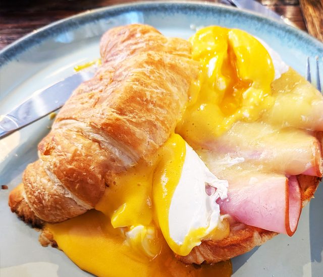 Croissant Benedict at Café Portico, Sydney