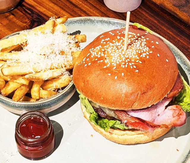 Beef Burger at Café Portico, Sydney